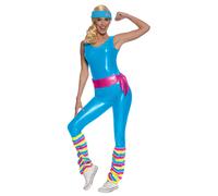 (S, Blue/Pink) Barbie Womens/Ladies Deluxe Sports Costume