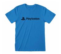 (S, Blue) Playstation Unisex Adult Logo T-Shirt