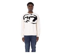 S-Boxt Flocked Oval D Sweatshirt - male - Diesel - Sweatshirts - White - M - Sweatshirts & Hoodies M