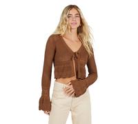 (S, Brown) Brave Soul Womens/Ladies Front Tie Cardigan