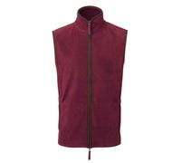 (S, Burgundy/Brown) Premier Mens Artisan Fleece Gilet