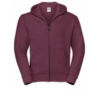 (S, Burgundy) Russell Mens Authentic Full Zip Hooded Sweatshirt / Hoodie