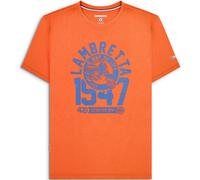 (S, Burnt Orange) Lambretta Mens 1947 Short Sleeve Crew Neck Cotton T-Shirt Top Tee