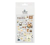 S&C Suatelier 1084 I like Coffee Sticker, Animal, Brown, Matte, Cartoon, Artistic, Reusable, Nylon, Sticker, 10 Count