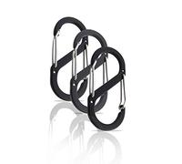 S Carabiner Large - Double Opening Snap Hook - Mini Carabiner Keychain - Carabiner Set - 3 Pieces Black (88 x 44 mm)