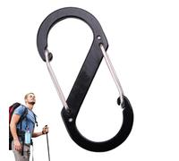 S CARABINER, LOCKING CARABINER, S Carabiner Clip Heavy Duty Duty Aluminum Alloy, Multifunctional Key Holder for Outdoor Hiking, Travel, Backpacking