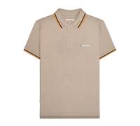 (S, Cashew/Stone/Navy/Orange) Lambretta Mens Triple Tipped Polo Shirt
