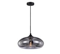 S-Cevada Industrial Vintage Colorful Glass Pendant Light Retro Loft Bar E27 Ceiling Hanging Lamp Kitchen Dining Room Bedroom Chandelier 28cm (Silver)