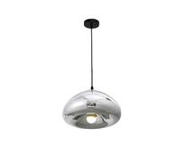 S-Cevada Modern Minimalist Hanging Lights Chandelier Glass Pendant Light E27 Pendant Light Fixture Spherical Adjustable Ceiling Light in Dining Room Kitchen Island Bedroom Corridor Bar (Silver)