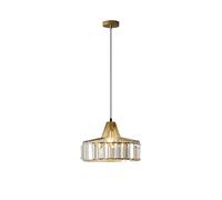 S-Cevada Vintage Gold Crystal Pendant Light Fixture Modern 25cm Chandelier Hanging Lamp for Kitchen Island Dining Room Restaurant Loft Hallway Coffee Bar (25cm)