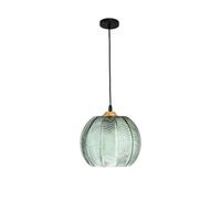 S-Cevada Vintage Green Glass Pendant Light 25 cm Hanging Lamp Ball Light Indoor for Dining Room Kitchen Island Bedroom Hallway Bar (Green, 20cm)