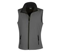 (S, Charcoal / Black) Result Core Womens/Ladies Printable Softshell Bodywarmer