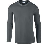 (S, Charcoal) Gildan Mens Soft Style Long Sleeve T-Shirt (Pack Of 5)