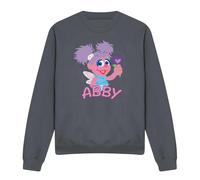 (S, Charcoal) Sesame Street Unisex Adult Abby Cadabby Flat Sweatshirt