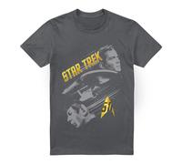 (S, Charcoal) Star Trek Mens 50 Year Frontier T-Shirt