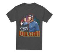 (S, charcoal) Star Trek Unisex Adult Party Like A Vulcan T-shirt