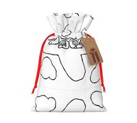 S Christmas Bags â€“ Airplane Flying Print Holiday Drawstring Gift Pouches for Xmas, Birthday, Wedding, Party Favors