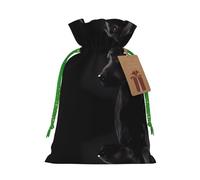 S Christmas Bags – Black Labrador Print Holiday Drawstring Gift Pouches for Xmas, Birthday, Wedding, Party Favors