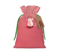 S Christmas Bags â€“ Cute little mouse Print Holiday Drawstring Gift Pouches for Xmas, Birthday, Wedding & Party Favors