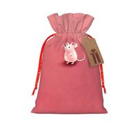 S Christmas Bags â€“ Cute little mouse Print Holiday Drawstring Gift Pouches for Xmas, Birthday, Wedding & Party Favors