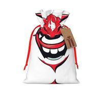 S Christmas Bags â€“ Devil's Smile Print Holiday Drawstring Gift Pouches for Xmas, Birthday, Wedding & Party Favors