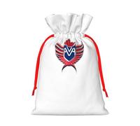 S Christmas Bags â€“ Flying Icon Print Holiday Drawstring Gift Pouches for Xmas, Birthday, Wedding & Party Favors