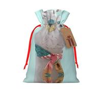 S Christmas Bags â€“ fun llama pattern Print Holiday Drawstring Gift Pouches for Xmas, Birthday, Wedding, Party Favors