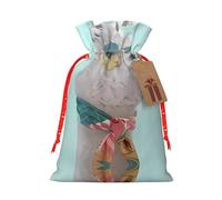S Christmas Bags â€“ fun llama pattern Print Holiday Drawstring Gift Pouches for Xmas, Birthday, Wedding, Party Favors