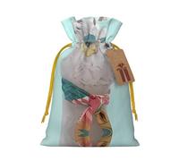 S Christmas Bags â€“ fun llama pattern Print Holiday Drawstring Gift Pouches for Xmas, Birthday, Wedding, Party Favors