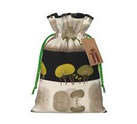 S Christmas Bags – Green grove Print Holiday Drawstring Gift Pouches for Xmas, Birthday, Wedding & Party Favors