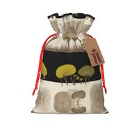 S Christmas Bags – Green grove Print Holiday Drawstring Gift Pouches for Xmas, Birthday, Wedding & Party Favors