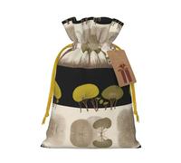 S Christmas Bags – Green grove Print Holiday Drawstring Gift Pouches for Xmas, Birthday, Wedding & Party Favors