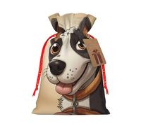 S Christmas Bags - Cute Dalmatian Print Holiday Drawstring Gift Pouches for Xmas, Birthday, Wedding & Party Favors