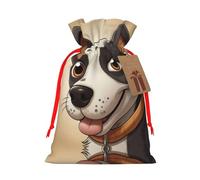 S Christmas Bags - Cute Dalmatian Print Holiday Drawstring Gift Pouches for Xmas, Birthday, Wedding & Party Favors