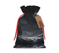 S Christmas Bags - The Vast Night Print Holiday Drawstring Gift Pouches for Xmas, Birthday, Wedding & Party Favors