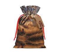 S Christmas Bags with Drawstring â€“ pheasant hunting Print Xmas Party Holiday Pouches for Weddings, Birthdays