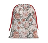 S Christmas Drawstring Bag â€“ Flower Paris Eiffel Tower Print Holiday Sacks Bag, Treats â€“ Plush Pouches for Birthdays, Weddings