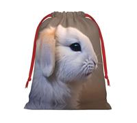 S Christmas Drawstring Bag â€“ Reusable cry rabbit Print Xmas Party Holiday Sacks, Wedding Favors, Birthdays Bags