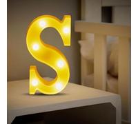 (S) Christmas Ornament Novelty Decorations LED Letter Lights Sign Light Up For Home Party Decoration Light Up Letters Alphabet Letter Sign Battery Powered