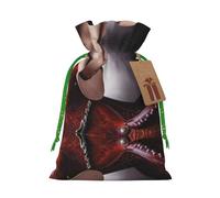 S Christmas Sacks Bag Pouches - Horse Saddle with a Cowboy Hat Wild Print Goody Wrapping Treat Gift Pouch for Birthdays, Weddings