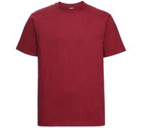 Russell Men's Europe Classic Heavyweight Ringspun Short Sleeve T-Shirt in Red | Size: Small Russell Red S