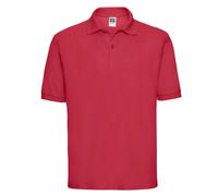 (S, Classic Red) Russell Mens Polycotton Pique Polo Shirt