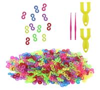 S Clips Rubber Band Clips, Colourful Loom Band Connectors Refills Bracelet Kit for Craft Making DIY Bracelet Connector Weaving Necklace Jewelry Accessories (1000)
