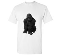 (S) Cool Gorilla Animal Jungle Design Gym Workout White Men T Shirt Tee Top