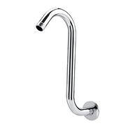 S-Curved Shower Extension Arm, Goose Neck Shower Arm,High Rise 201 Stainless Steel Shower Extension Arm 8inch with Flange High Rise Extension Chrome Finish