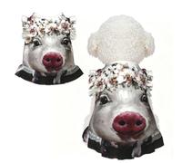 S Cute Pet Breathable lace Flower pig Print T-shirt