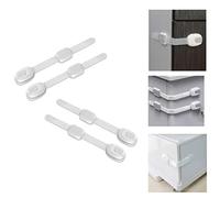 S&D, Child Safety Cupboards Straps Door Locks for Cabinets Drawers Kitchen Toilet Fridge Baby Proofing Kit Easy Installation, Childproof Adjustable Lock No Drilling Required (Pack of 04)