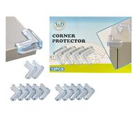 S&D, Corner Protectors for Baby Children Thick Table Cupboard Furniture Edge Protec Kids with Strong Adhesion, Corner Guard Cushion & Edge Safety Bumpers Clear and Transparent Proofing (Pack of 12)