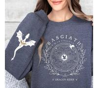 (S, dark gray) Basgiath War College Double-side Sweatshirt Fourth Wing Graphic Tee Fly or Die Shirt Vintage Pullover Bookish Hoodie Sweatshirt