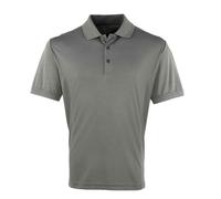 (S, Dark Grey) Premier Mens Coolchecker Pique Polo Shirt